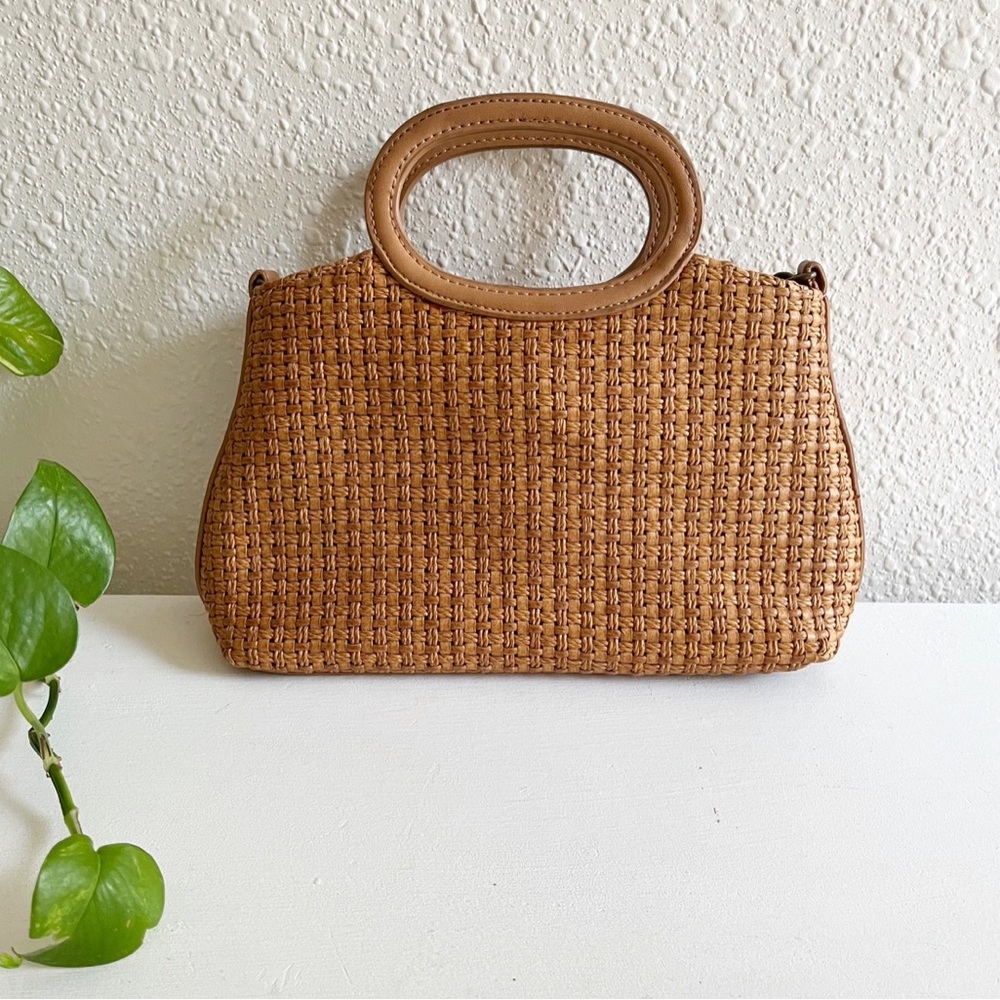 vintage Fossil tan leather purse